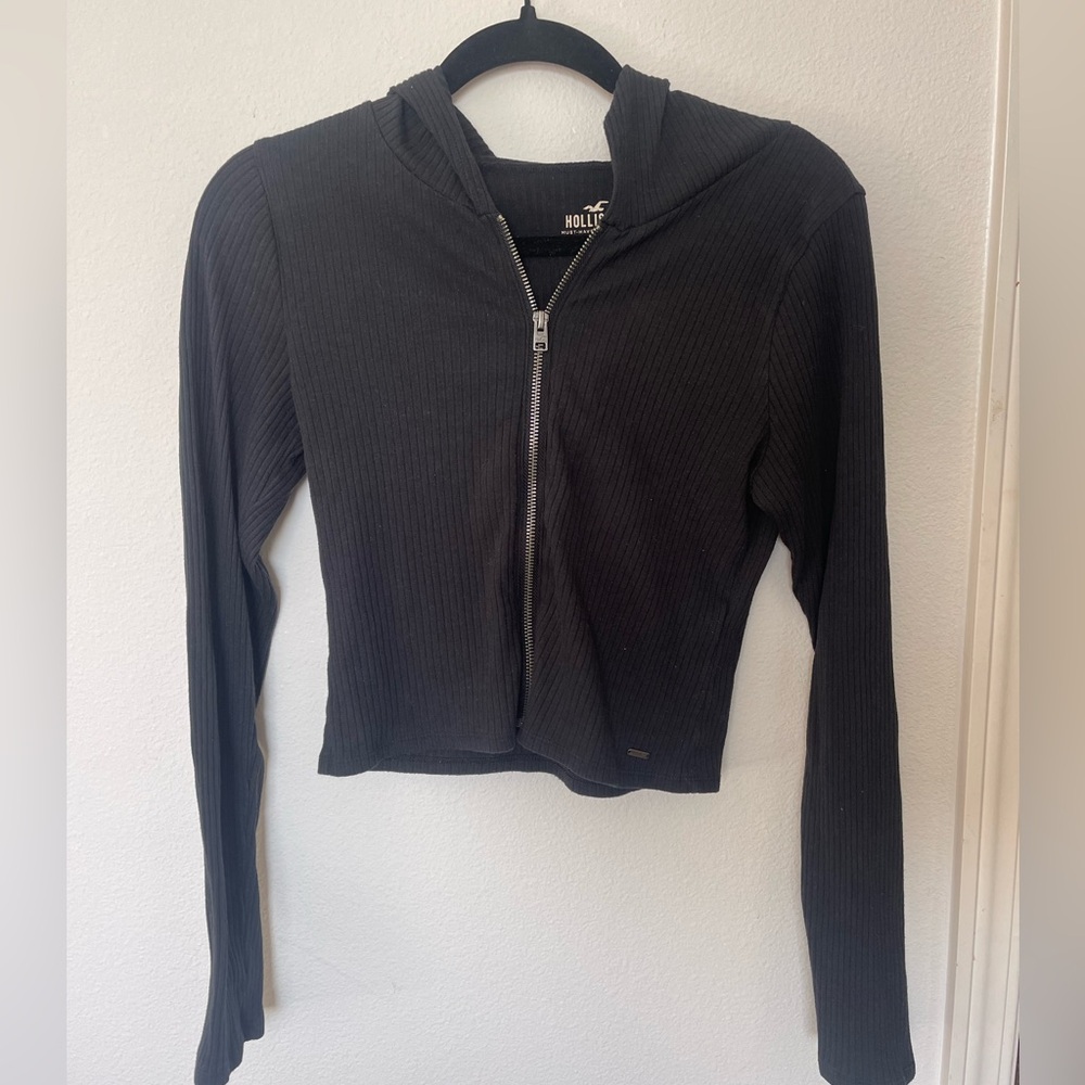 Hollister black zip up jacket